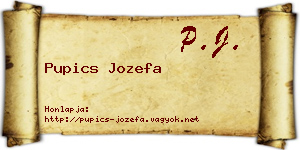 Pupics Jozefa névjegykártya